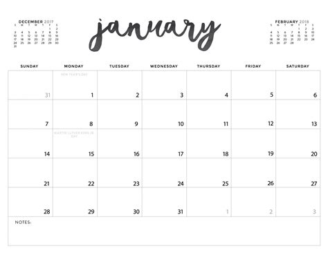 Free calendar print designs