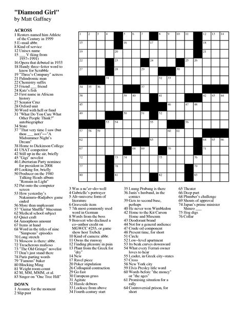 Free Daily Crossword Puzzles Printable