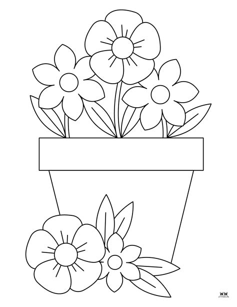 5 free flower coloring pages