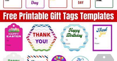 Free gift tags with different shapes and sizes