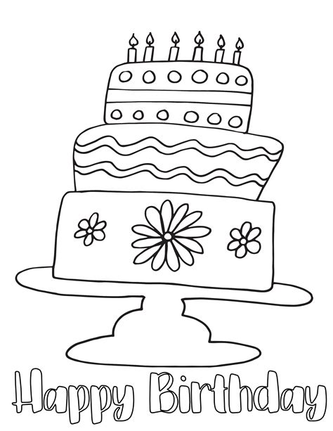 Free happy birthday coloring pages