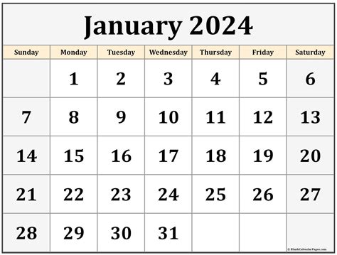 Free January Calendar 2024