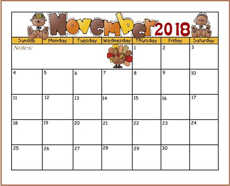 Free November Calendars