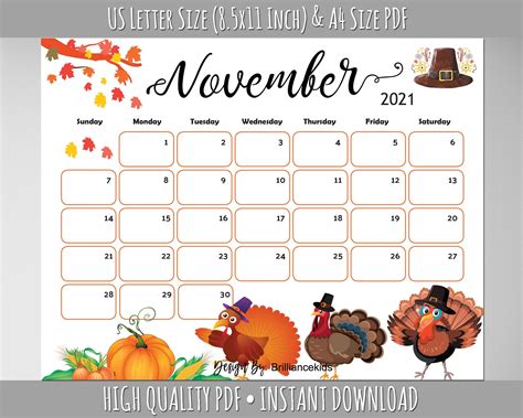 Free November Calendars