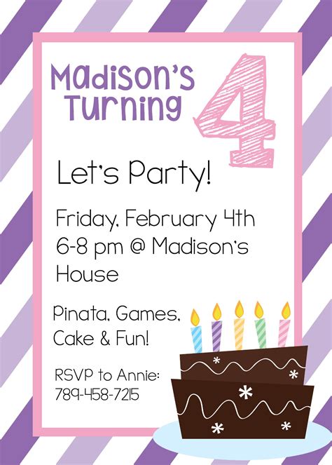 Free printable birthday invitation templates