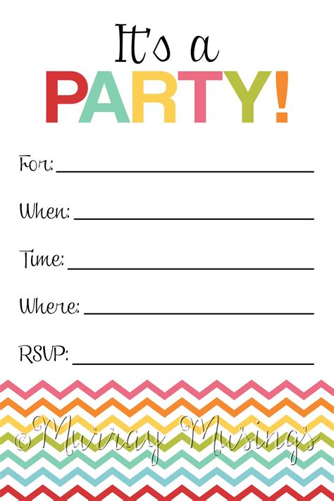 Free printable birthday party invitations