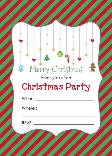 Free Printable Christmas Invites