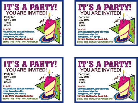 Free Printable Party Invites