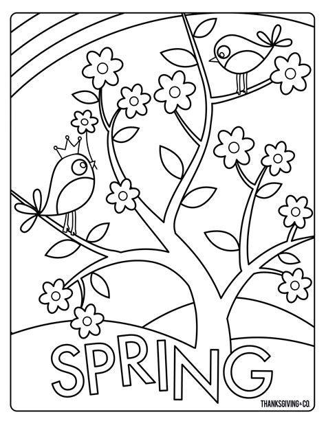 Free spring coloring pages