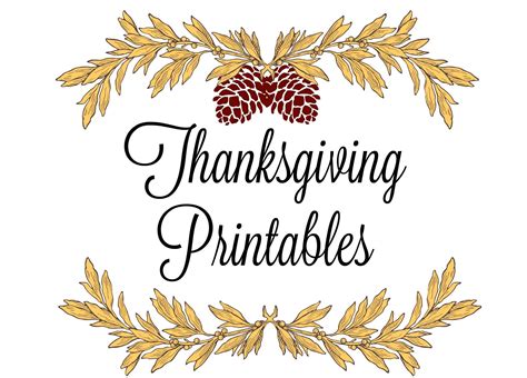 Free Thanksgiving Printable Templates