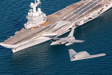 Rafale M fighter jet taking off from the Charles De Gaulle