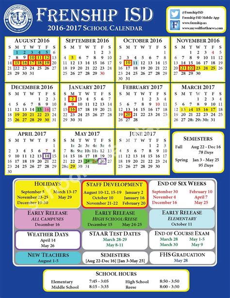 Frenship ISD Calendar Image 1