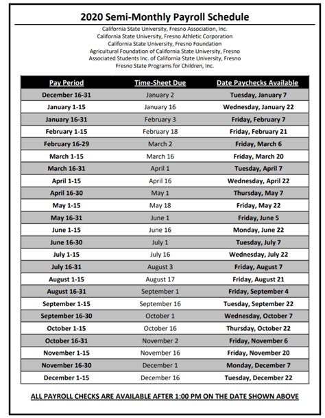 Fresno State Master Calendar gallery