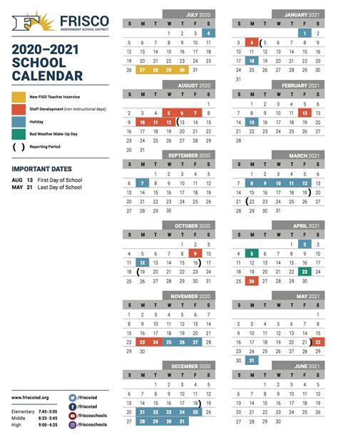 Frisco ISD Calendar Image 4