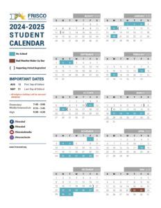 Using the Frisco ISD Calendar for Academic Planning