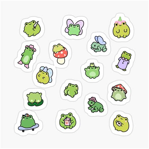 Frog labels and stickers for kids