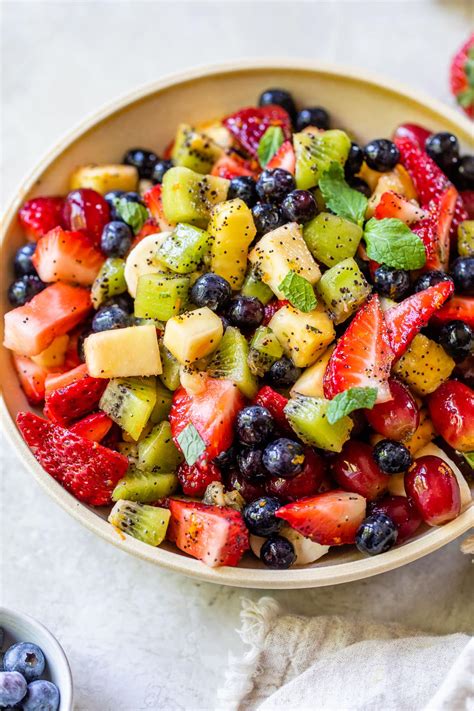 Fresh fruit salad with nuts and seeds