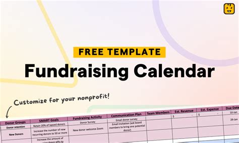 Fundraising Calendar Template