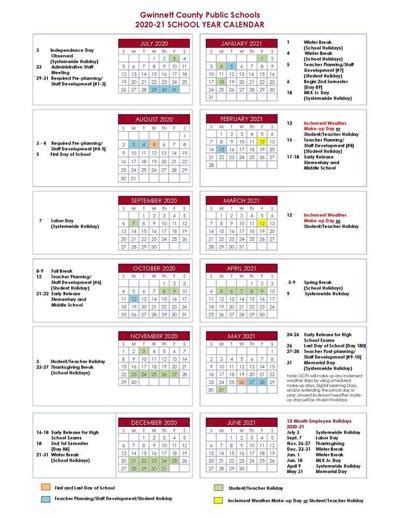 GCPS Calendar Layout