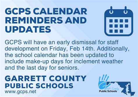 GCPS Calendar Updates