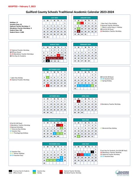 GCS Calendar Structure