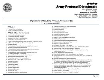 General of the Army protocols