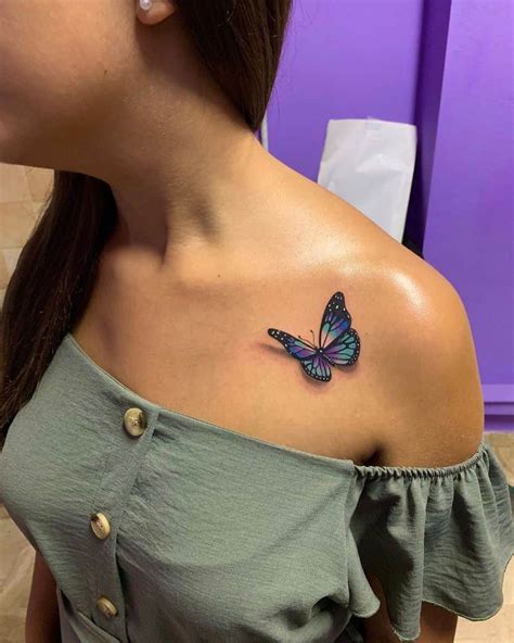 Geometric 3D butterfly tattoo design