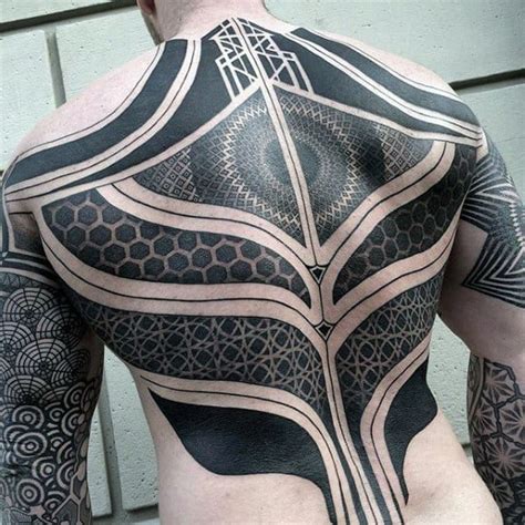 Geometric back tattoos for women