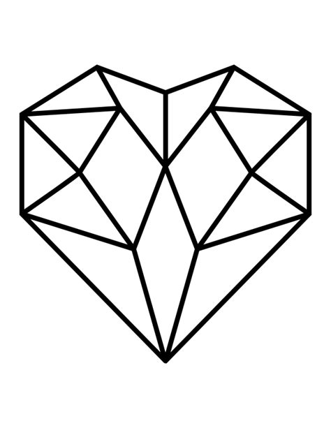 Geometric Heart Coloring Pages