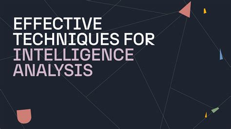 Geospatial Intelligence Analysis Techniques