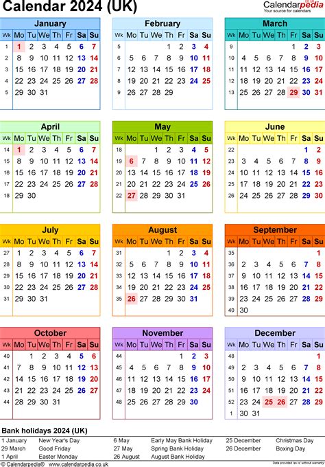 Glance calendar example for students