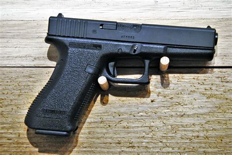 The Glock 17 has a 4.49-inch barrel and an overall length of 7.32 inches