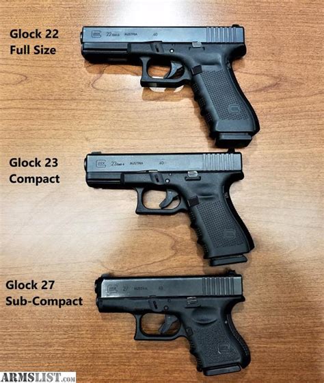 Glock 23 vs Glock 27 size comparison