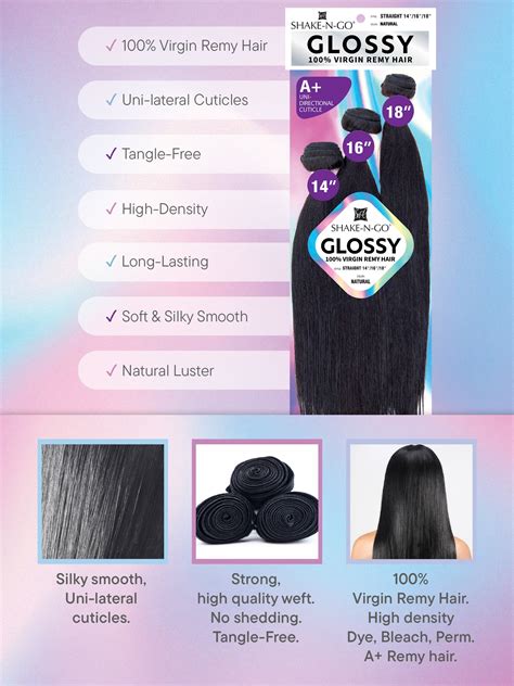 Glossy shake and go hairstyle for different hair types