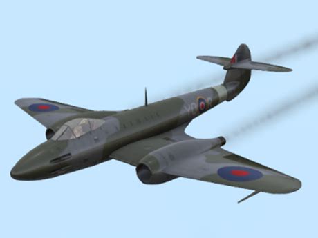 Gloster Meteor in flight