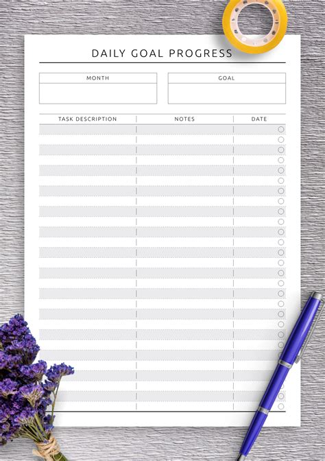 Goal Journaling Tracker Printables