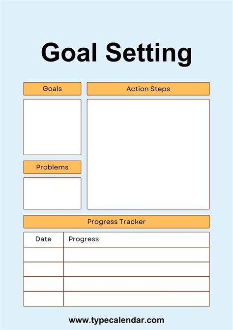 Description of goal setting templates