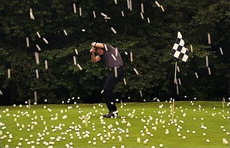 Golf balls falling from the sky