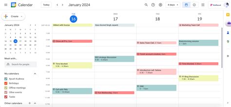 Google Calendar Color Schemes Example