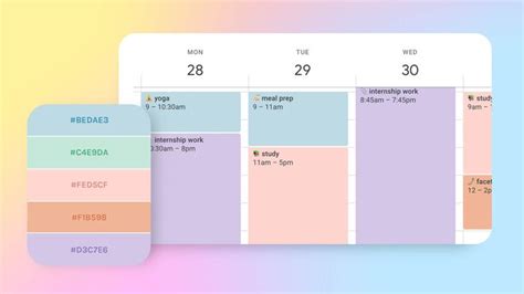 Google Calendar Color Schemes for Personal Use