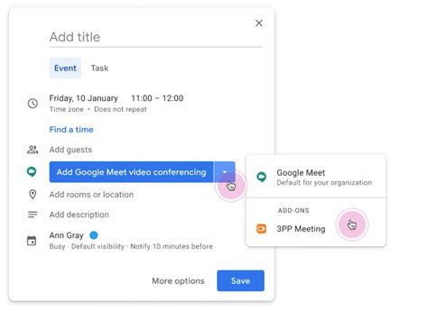 Google Calendar Video Conferencing