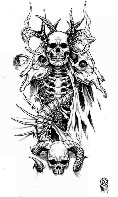 Gothic Skull Tattoo Stencils