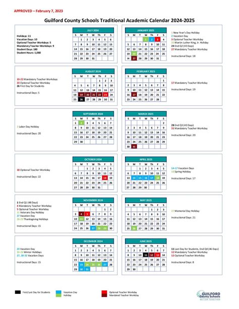 Guilford County Schools Calendar Image 1