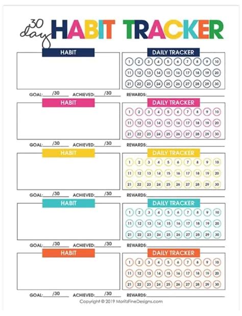 Habit tracking calendar