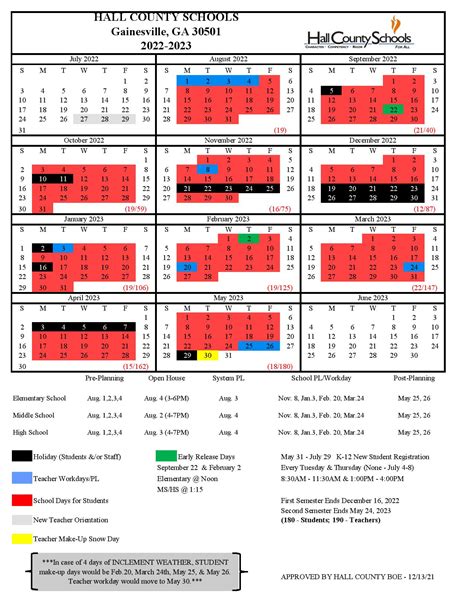 Hall County Schools Calendar Image 7