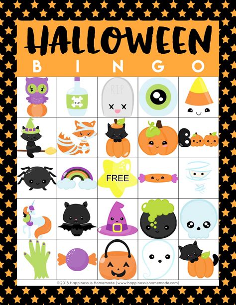 Halloween bingo printables for kids