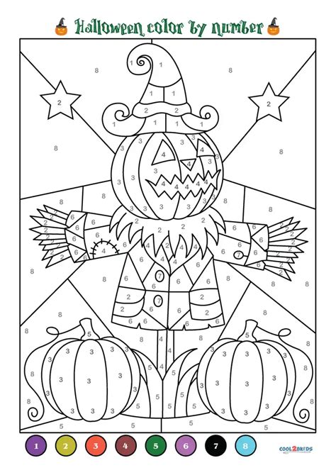 Halloween color by numbers printable