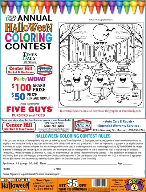 Halloween coloring contests