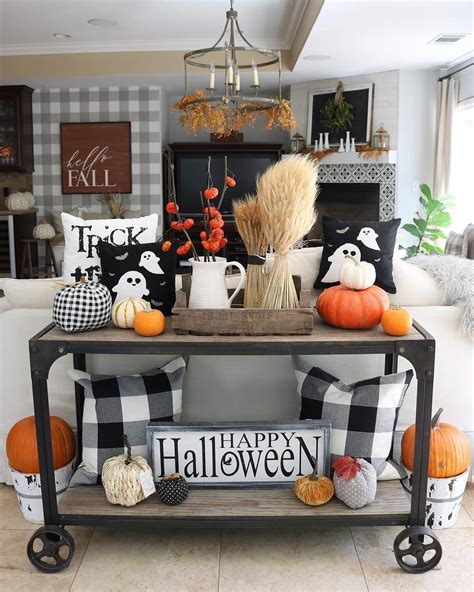 Halloween decorations with pumpkins