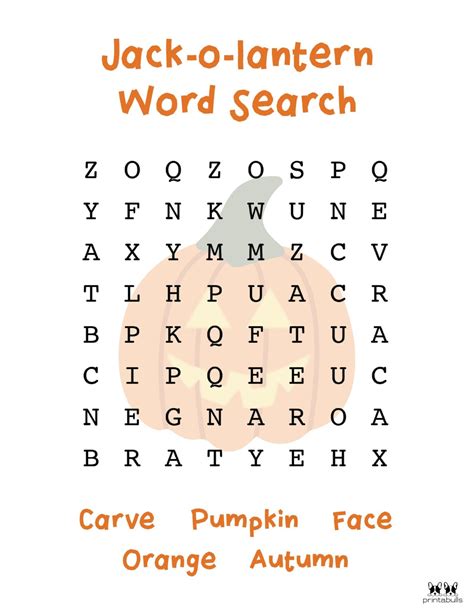 Halloween word search printables for kids